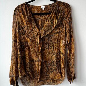 Aritzia Babaton 100% Silk Python Blouse